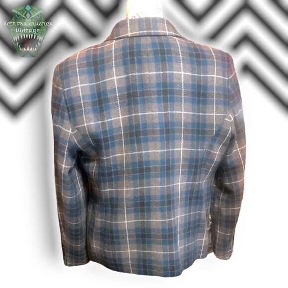 VINTAGE Worthington 49er Style Front Pocket Wool Plaid Shacket Blazer, Medium - Picture 4 of 11